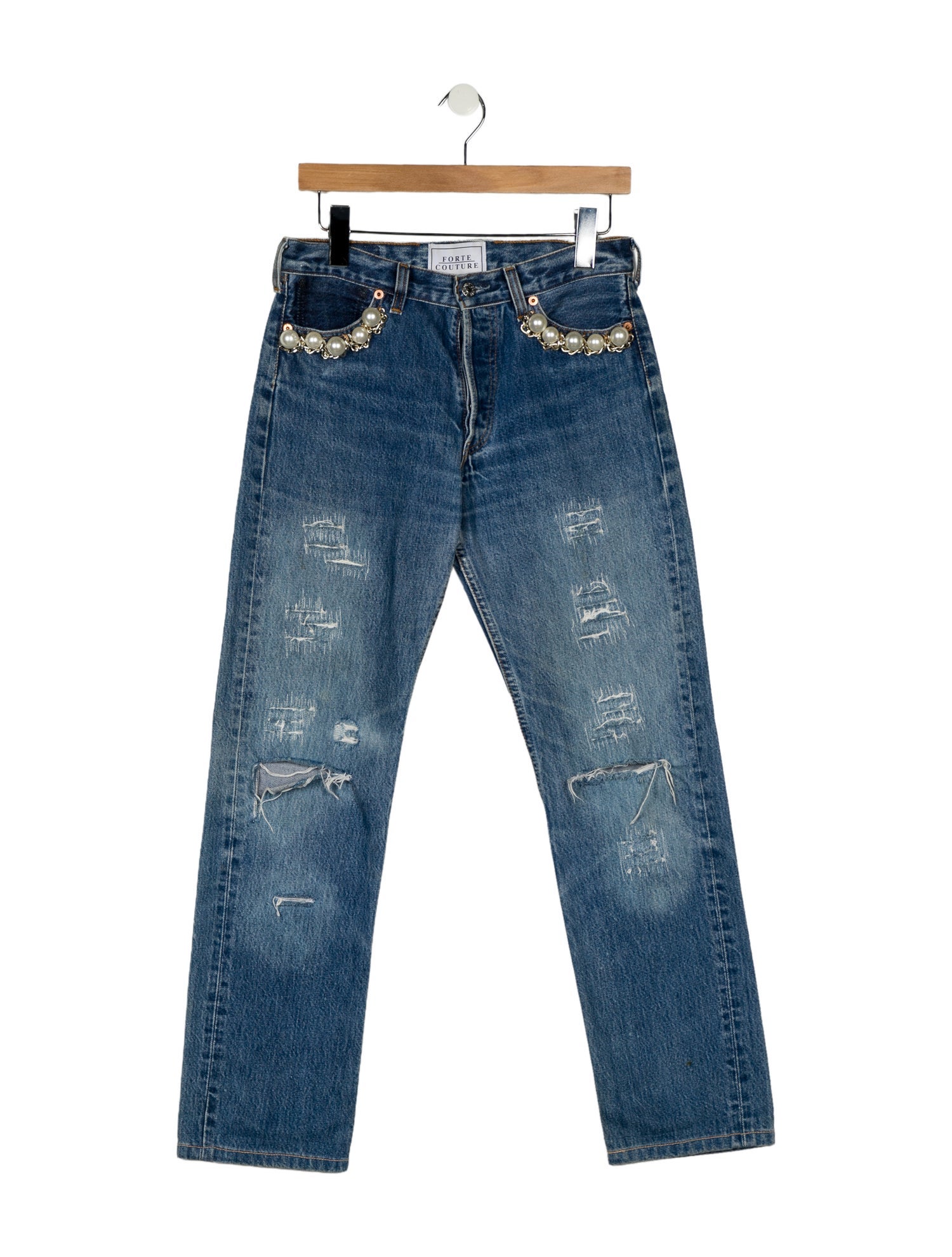 Forte Couture Mid-Rise Straight Leg Jeans