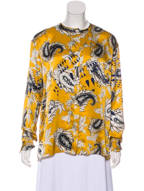 forte_forte Silk Long Sleeve Blouse Yellow