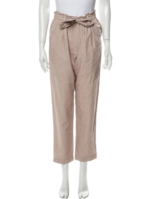 forte_forte Linen Straight Leg Pants Pink