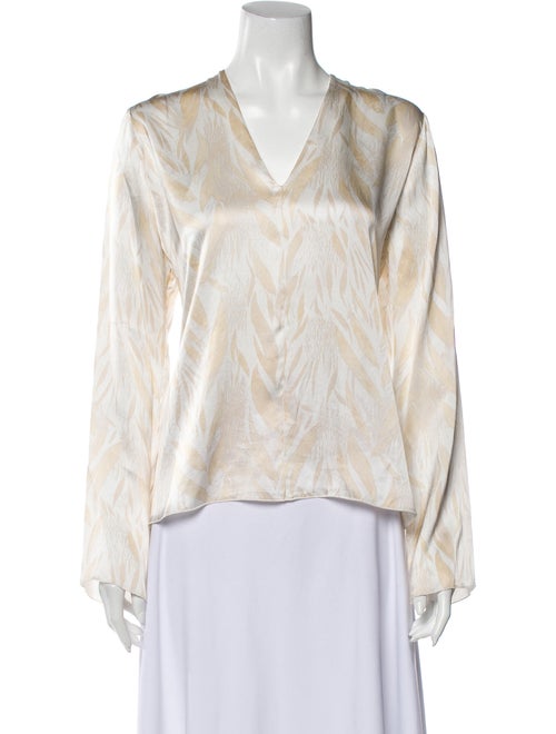 forte_forte Silk Printed Blouse White