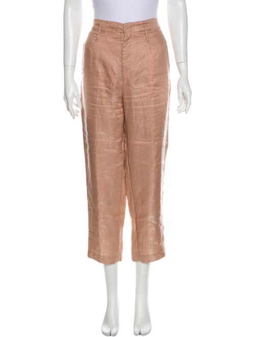 forte_forte Linen Straight Leg Pants Pink