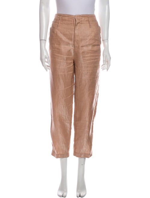 forte_forte Linen Straight Leg Pants Pink