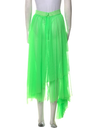 forte_forte Mesh Accents Knee-Length Skirt