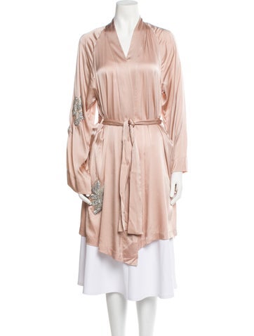 forte_forte Loungewear Silk Sequin Embellishments Robe XS