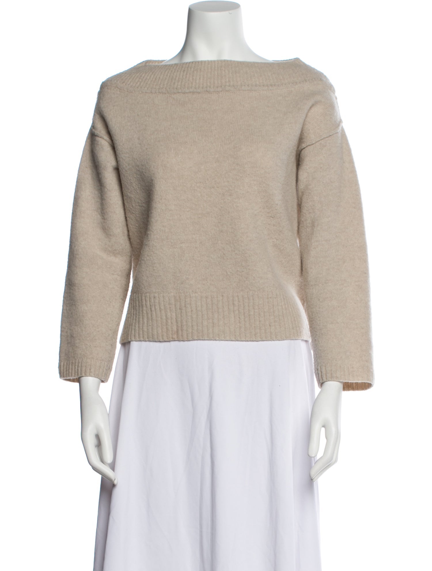 forte_forte Virgin Wool Bateau Neckline Sweater