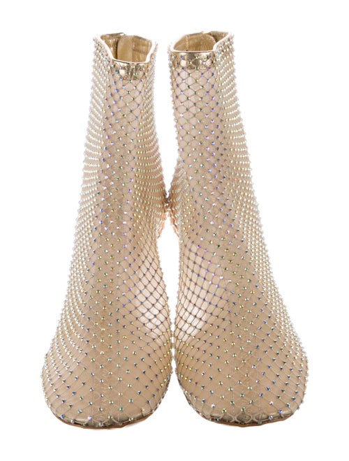 forte_forte Mesh Crystal Embellishments Boots