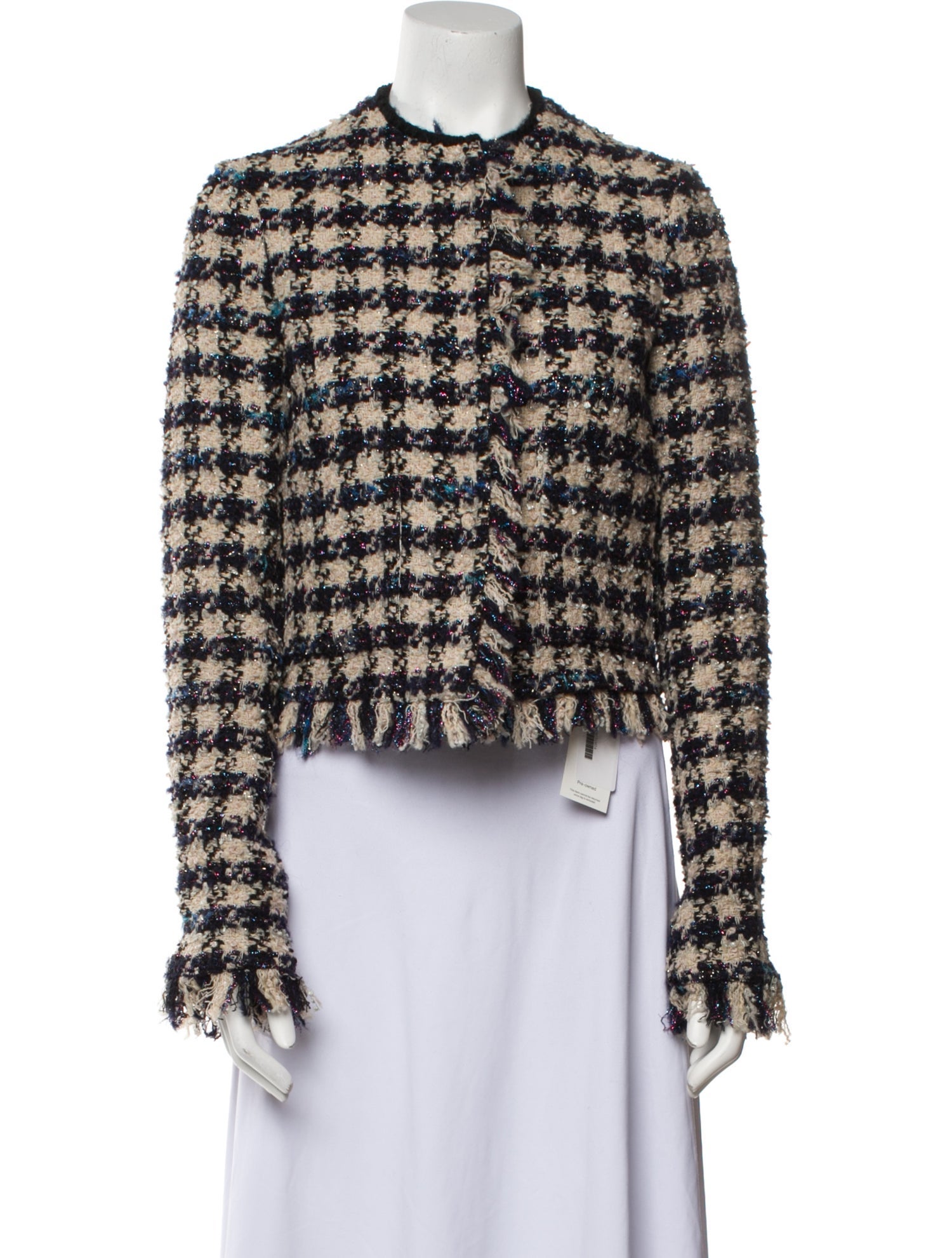 forte_forte Tweed Pattern Evening Jacket