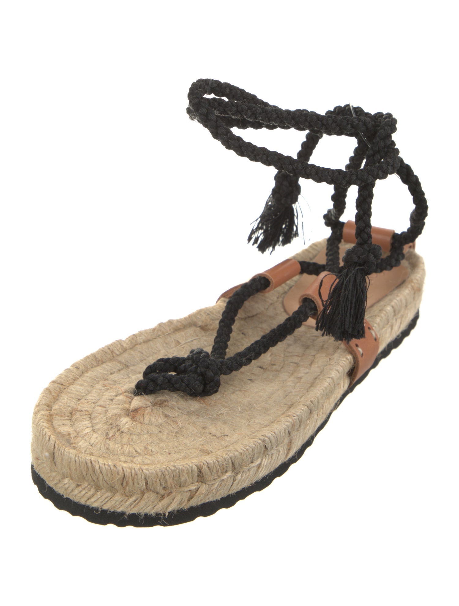 forte_forte Leather Braided Accents Espadrilles