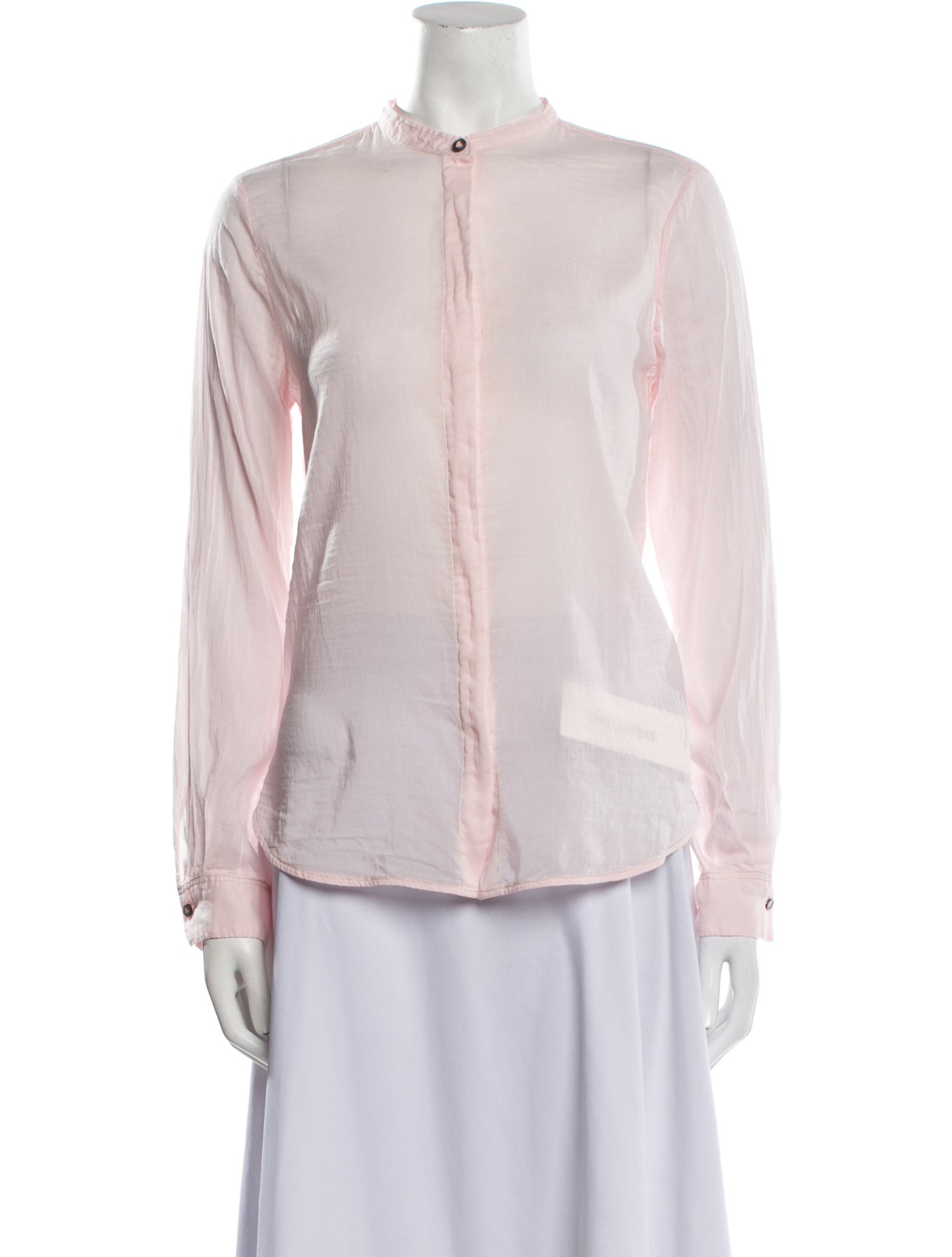 forte_forte Mock Neck Long Sleeve Button-Up Top w/ Tags