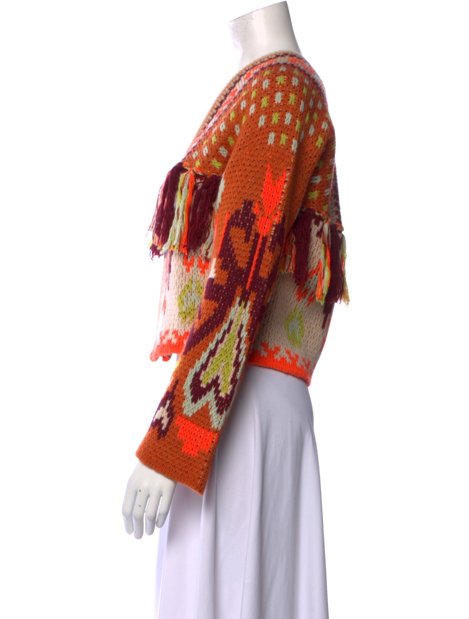 forte_forte Printed V-Neck Sweater w/ Tags