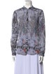 forte_forte Printed Mock Neck Button-Up Top