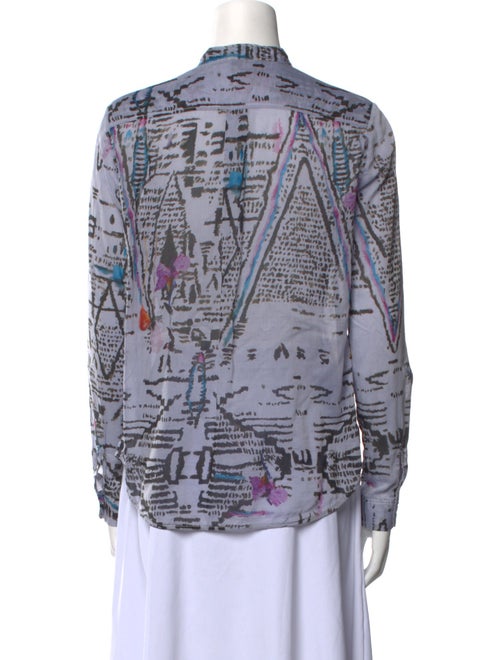 forte_forte Printed Mock Neck Button-Up Top