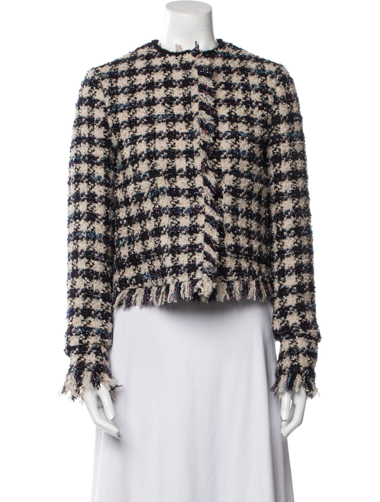 forte_forte Plaid Print Evening Jacket