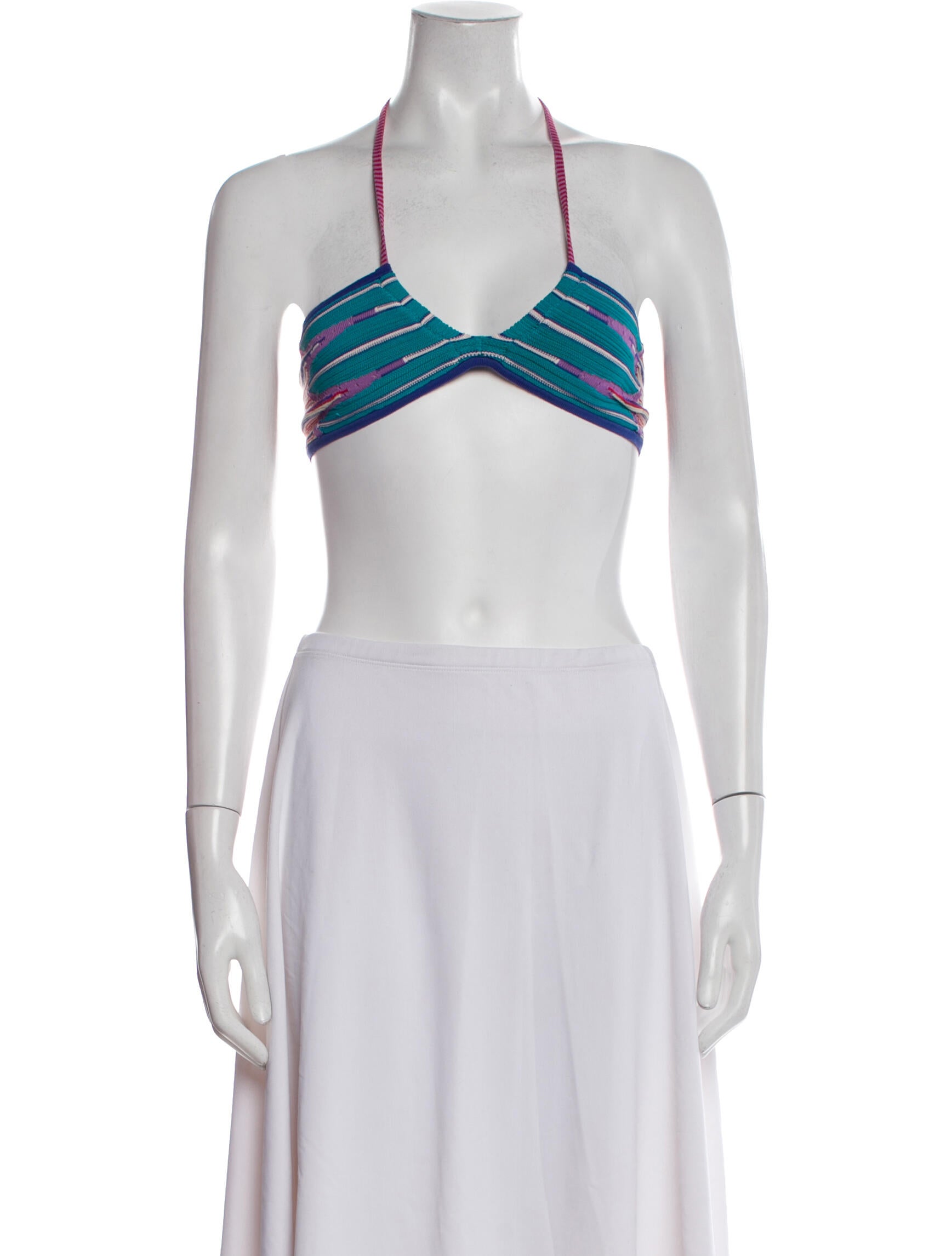 forte_forte Striped Halterneck Crop Top