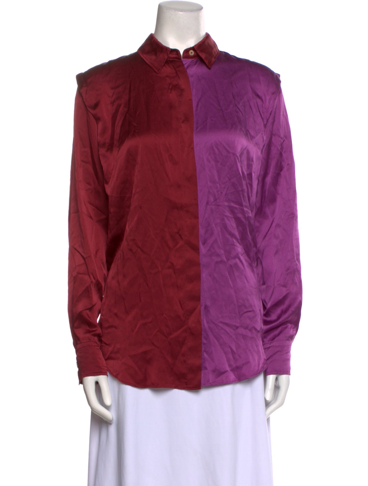 forte_forte Silk Long Sleeve Button-Up Top w/ Tags