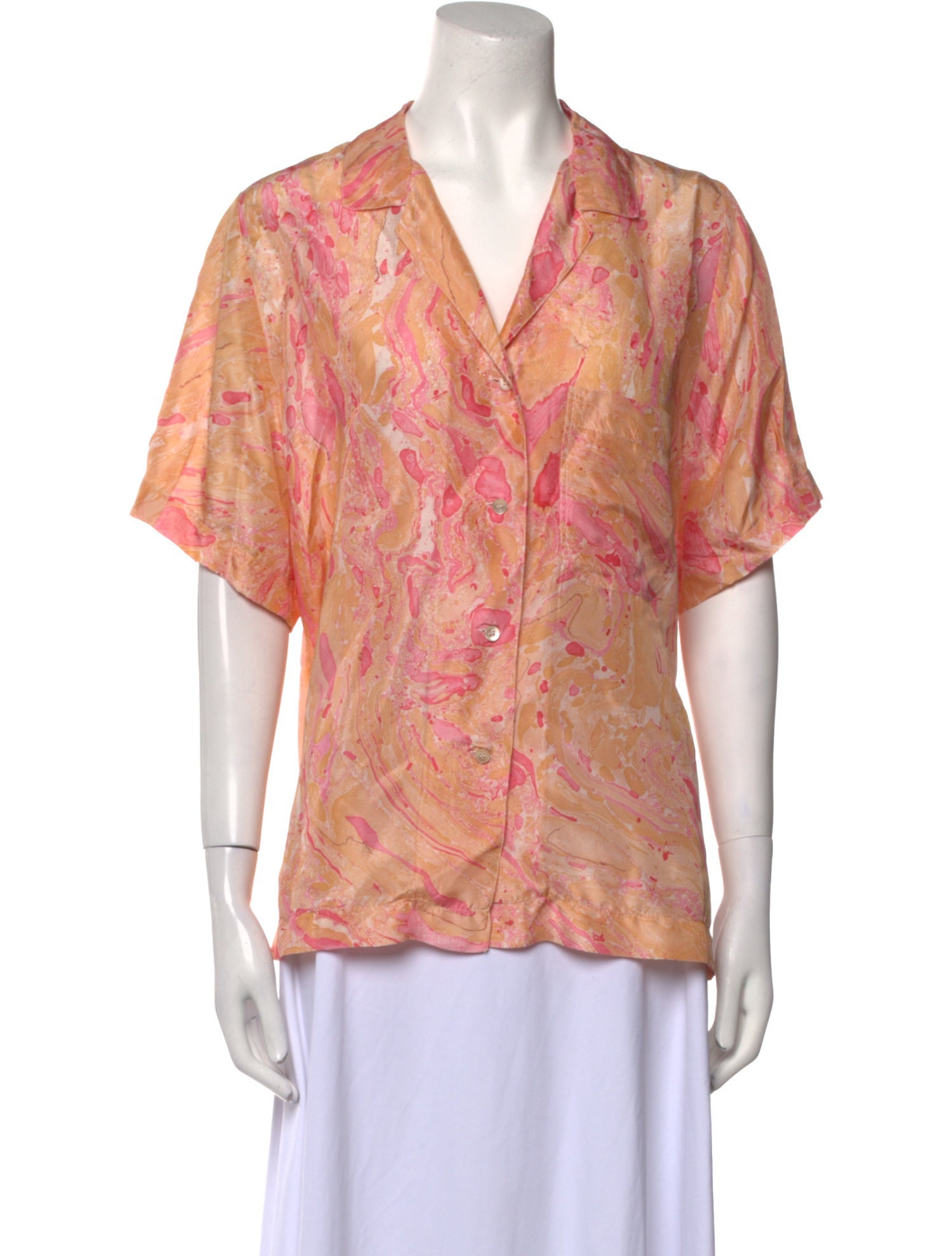 forte_forte Silk Printed Button-Up Top