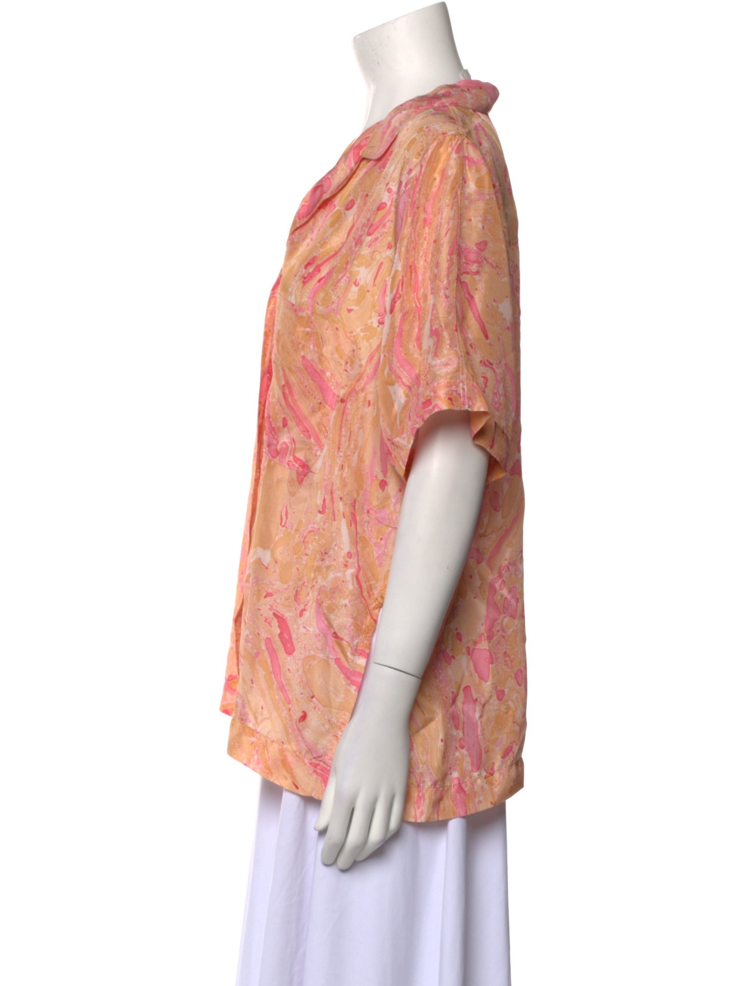 forte_forte Silk Printed Button-Up Top