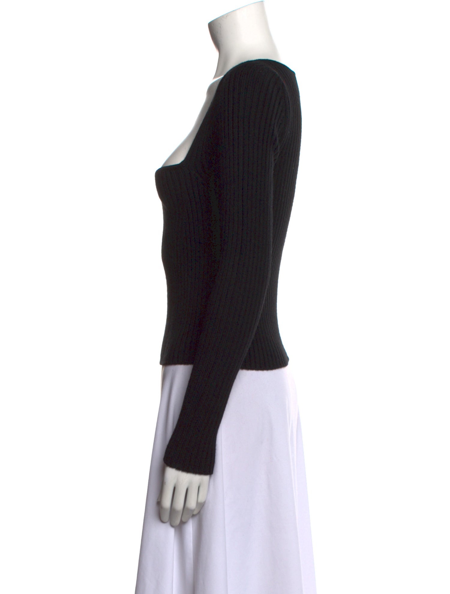 forte_forte Virgin Wool Square Neckline Sweater