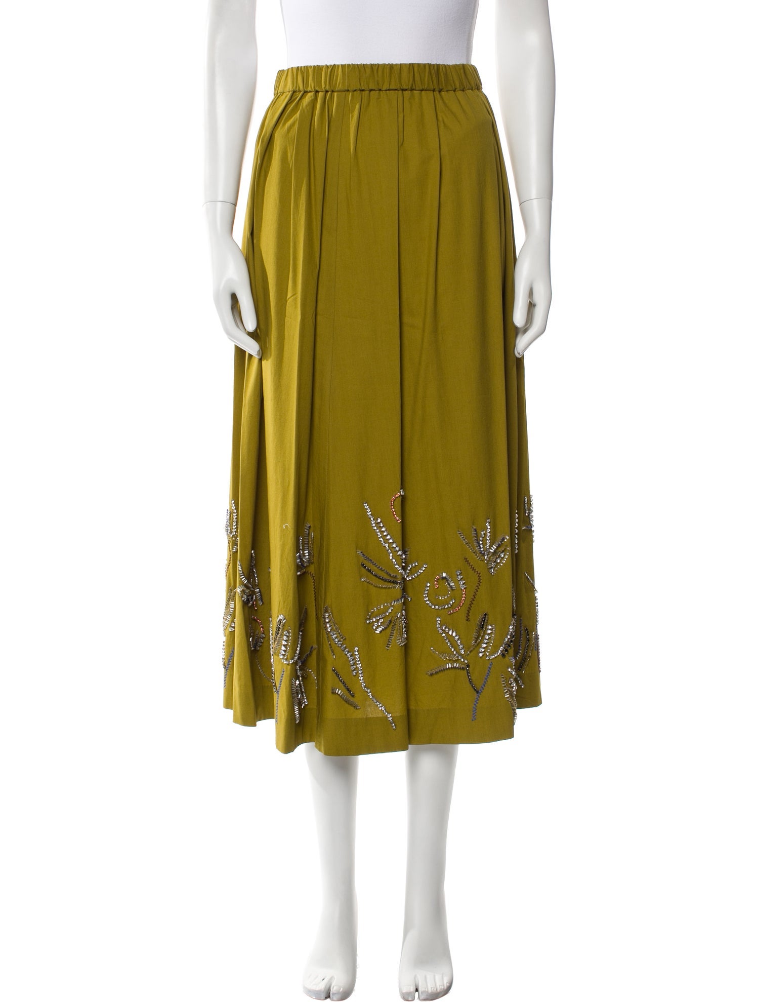 forte_forte Crystal Embellishments Midi Length Skirt w/ Tags