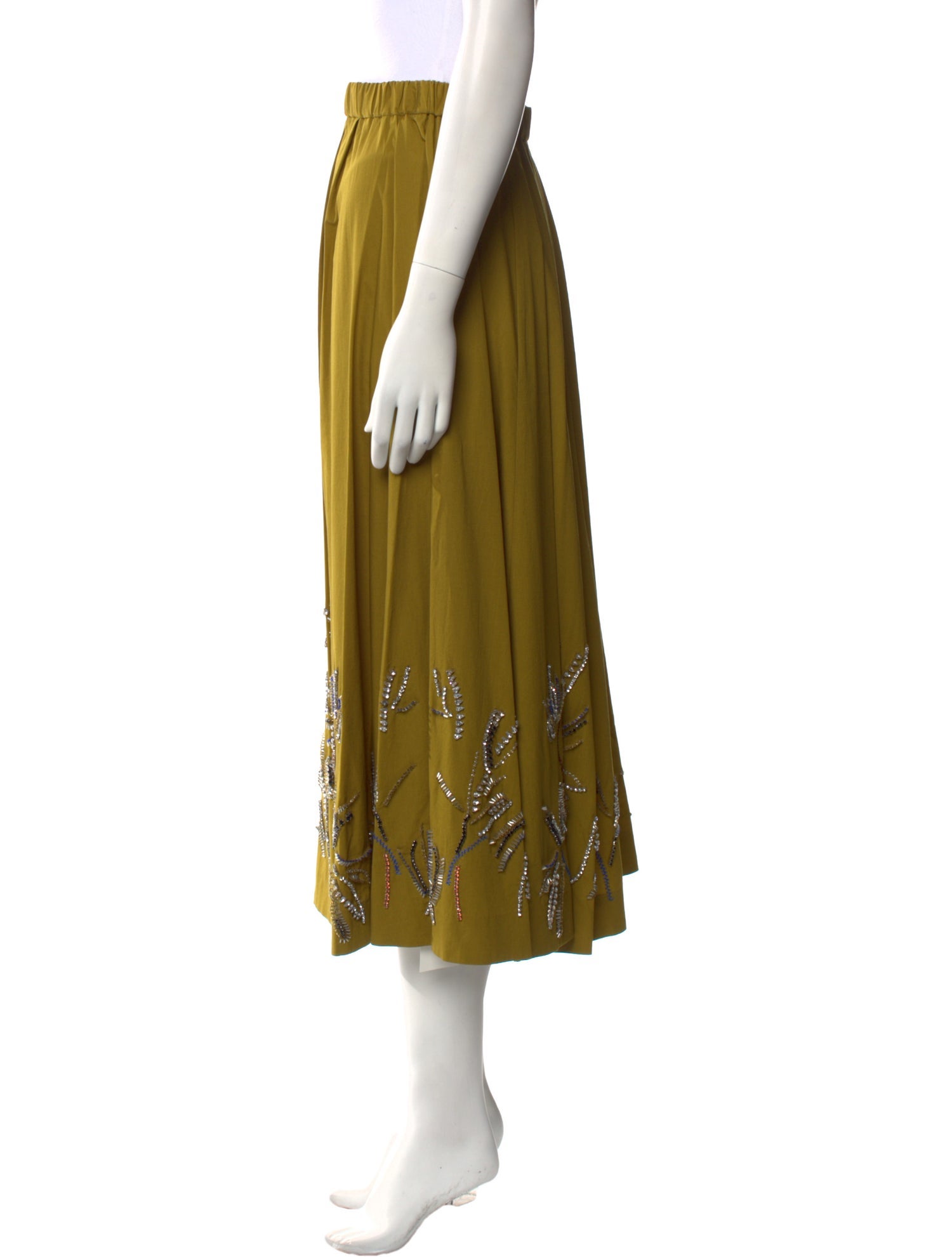 forte_forte Crystal Embellishments Midi Length Skirt w/ Tags