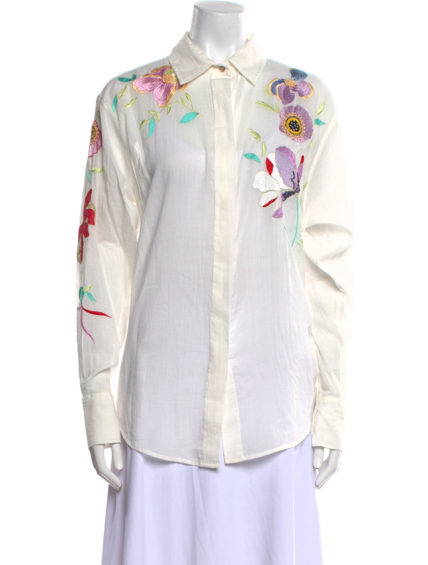 forte_forte Printed Long Sleeve Button-Up Top w/ Tags