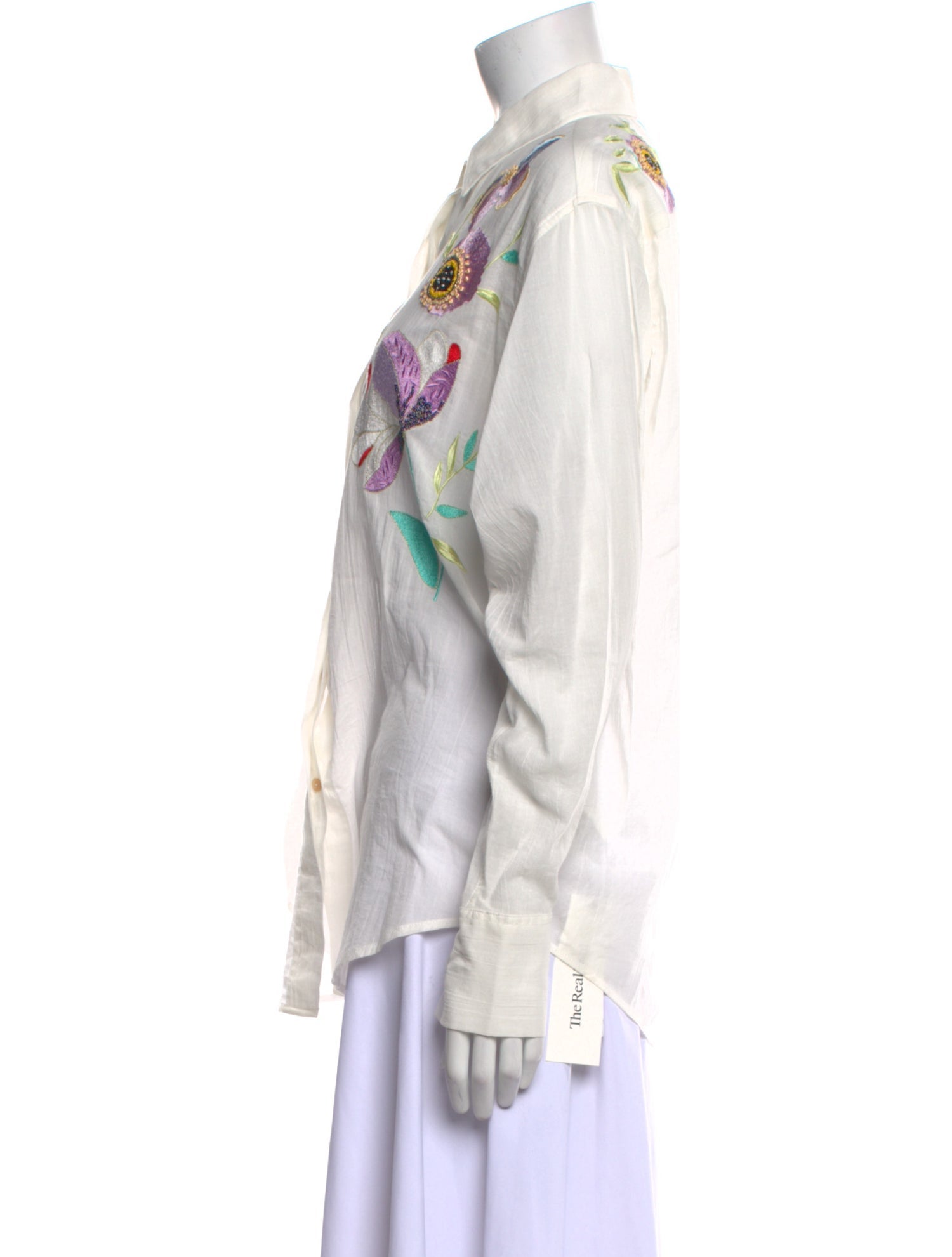 forte_forte Printed Long Sleeve Button-Up Top w/ Tags