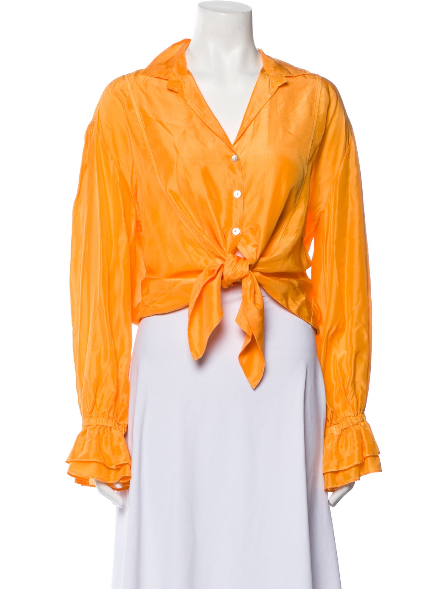 forte_forte Silk Long Sleeve Crop Top