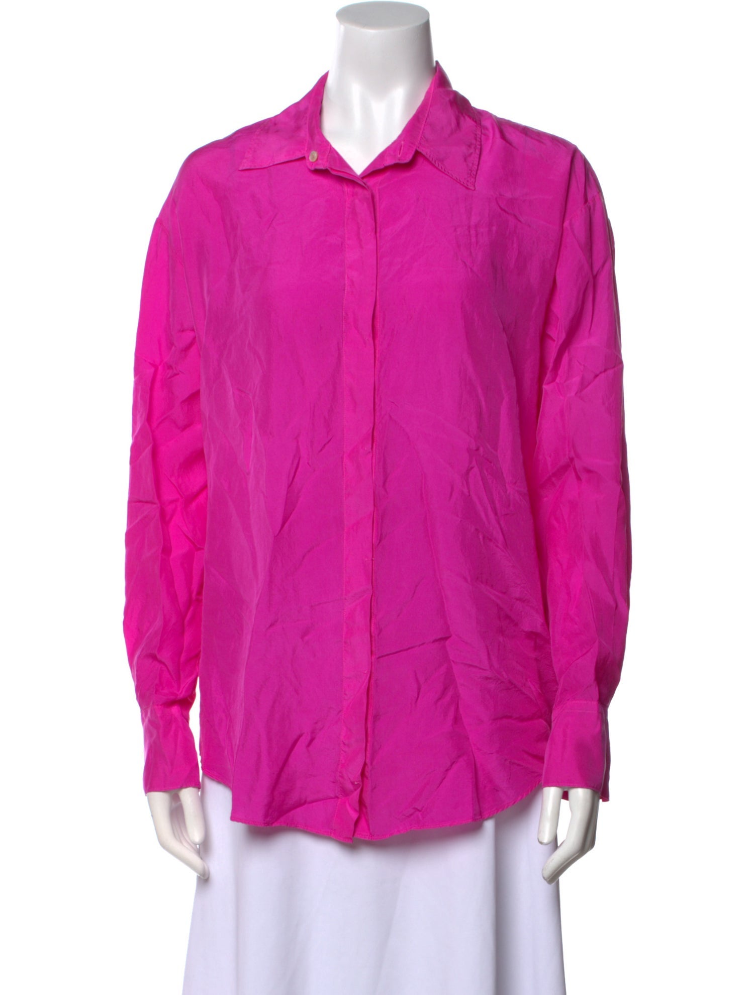 forte_forte Silk Long Sleeve Button-Up Top