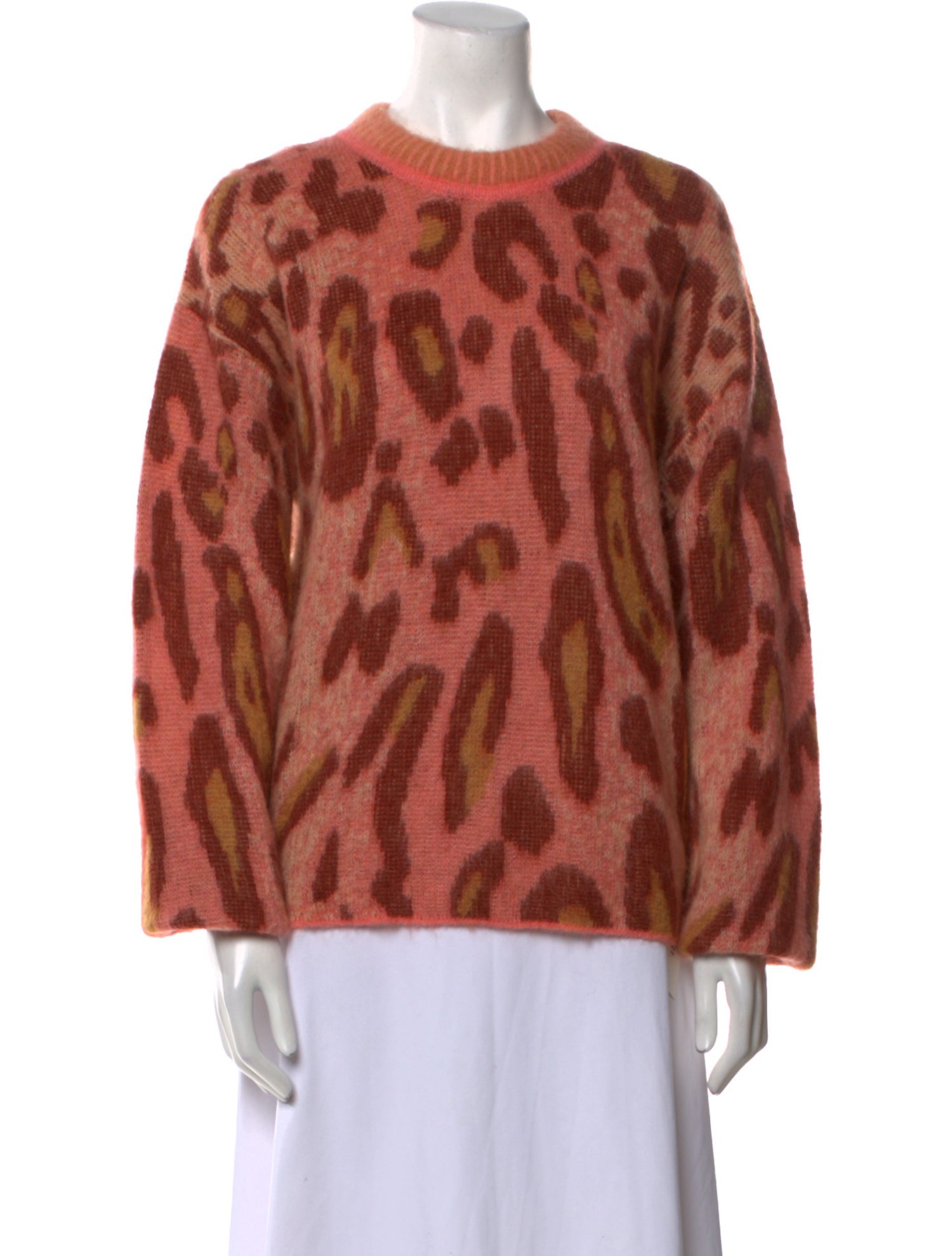 forte_forte Animal Print Crew Neck Sweater