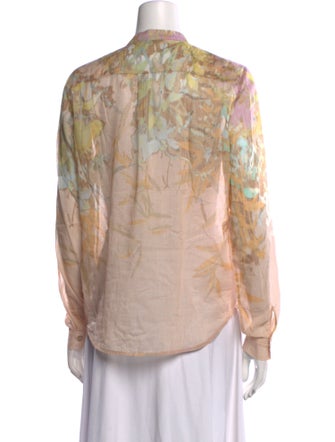 forte_forte Printed V-Neck Button-Up Top