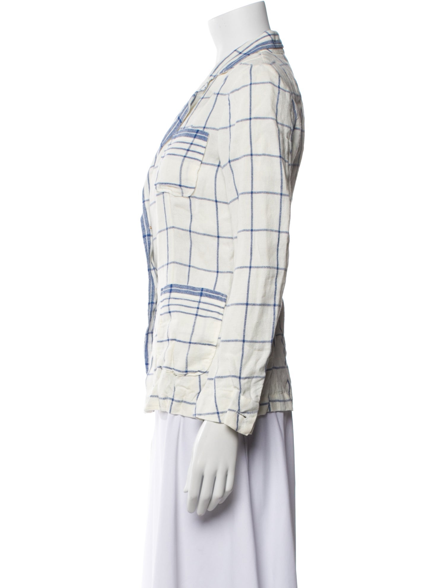 forte_forte Linen Plaid Print Blazer