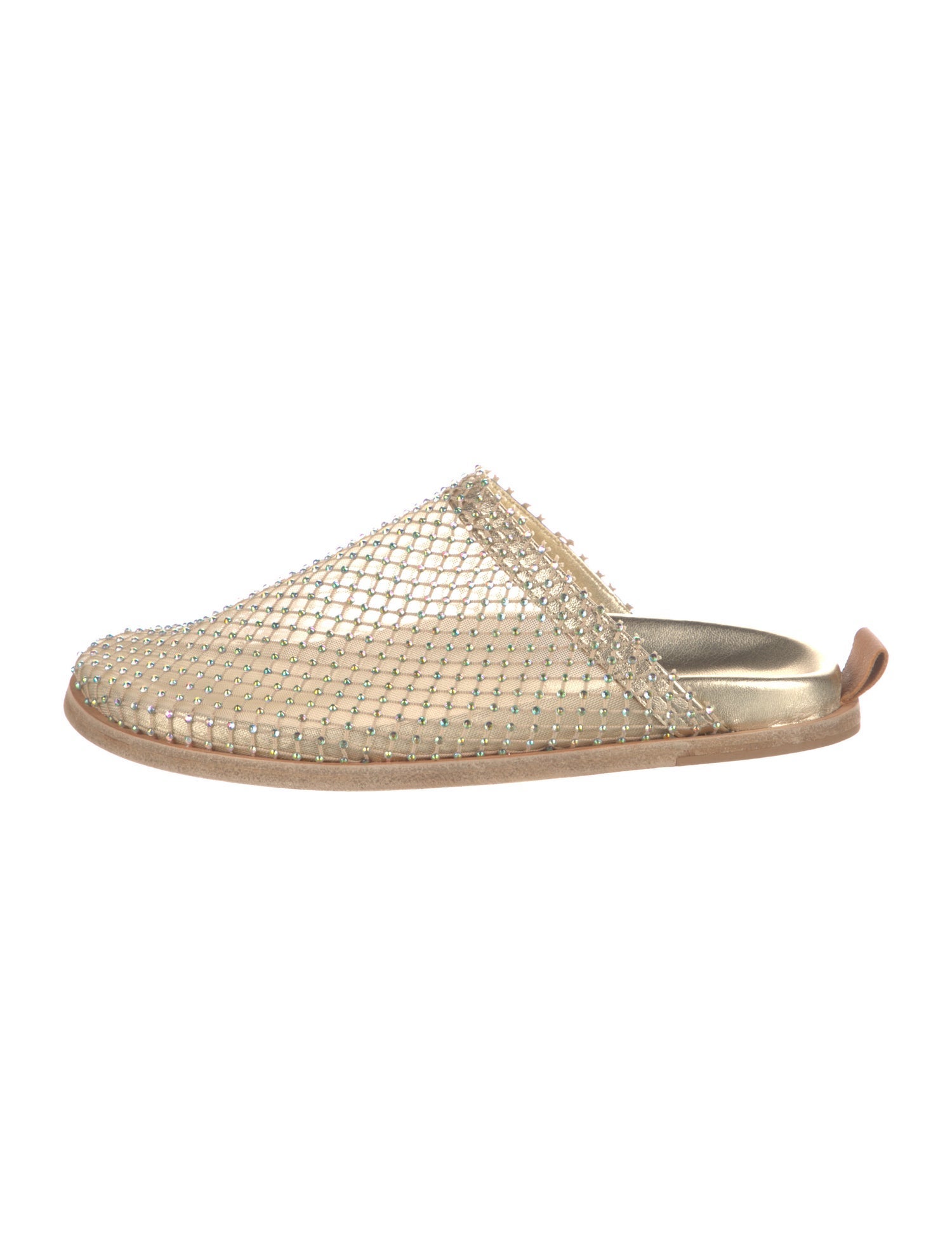 forte_forte Mesh Crystal Embellishments Mules