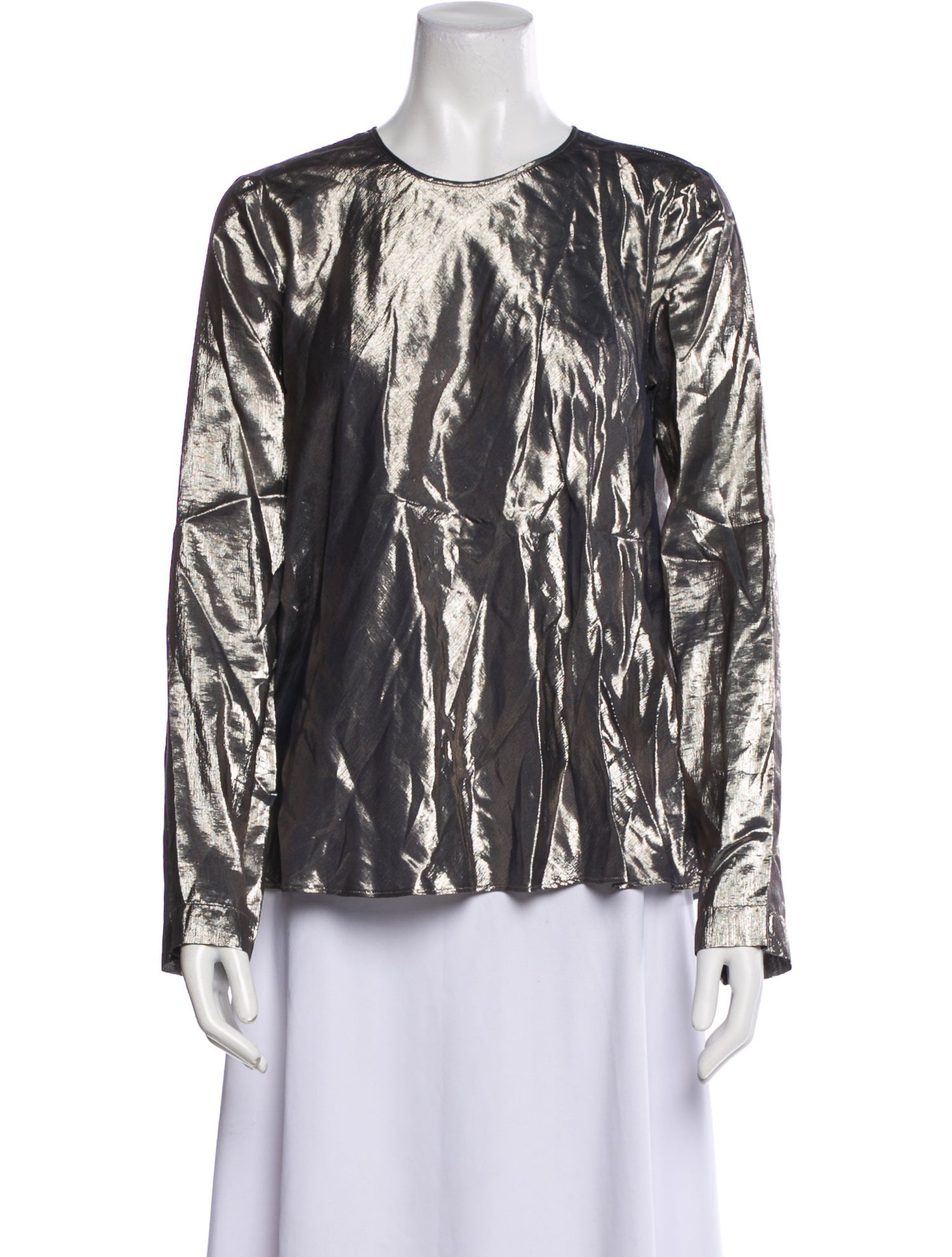 forte_forte Printed Crew Neck Blouse