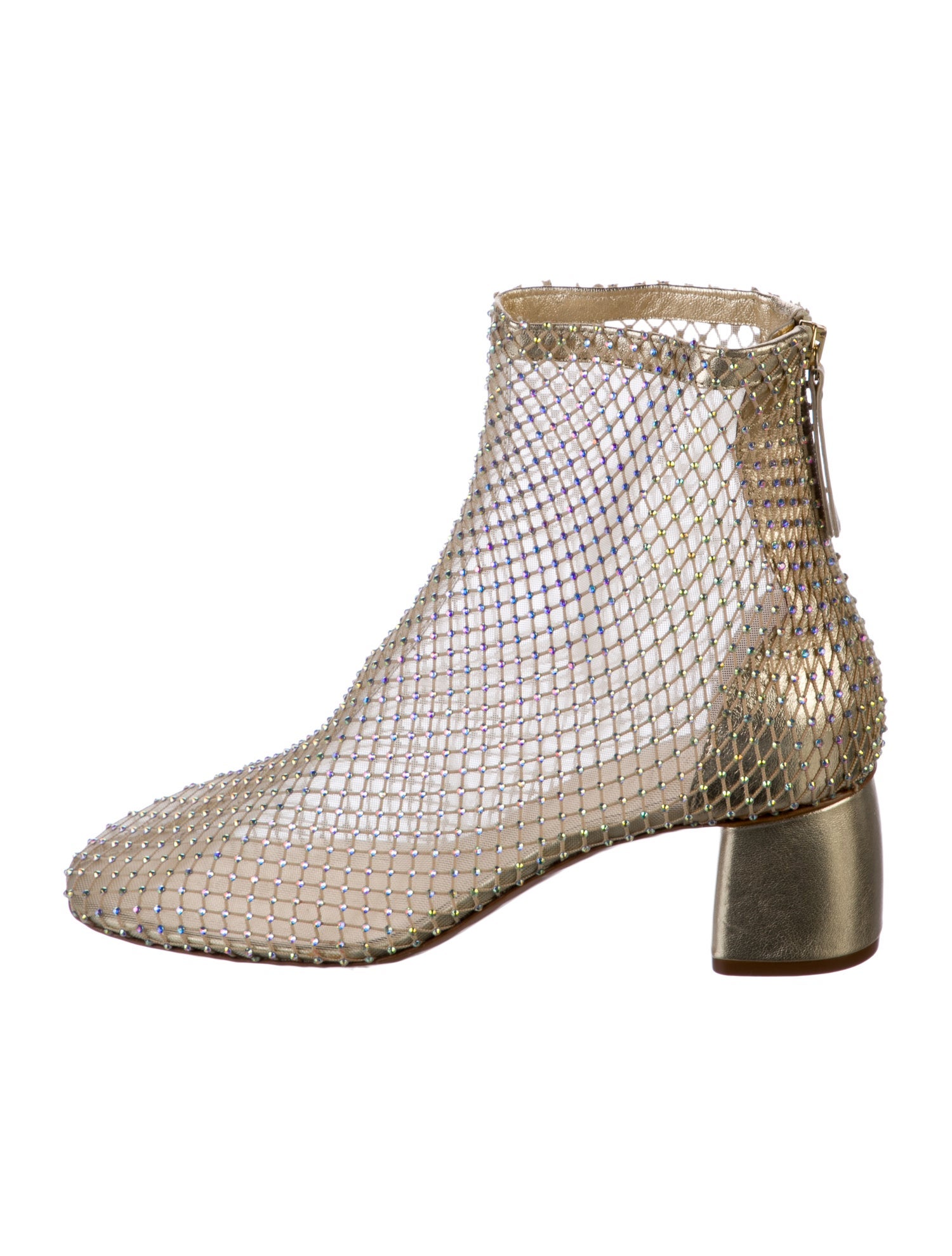 forte_forte Mesh Crystal Embellishments Boots