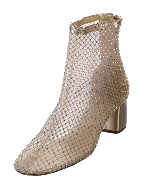 forte_forte Mesh Crystal Embellishments Boots