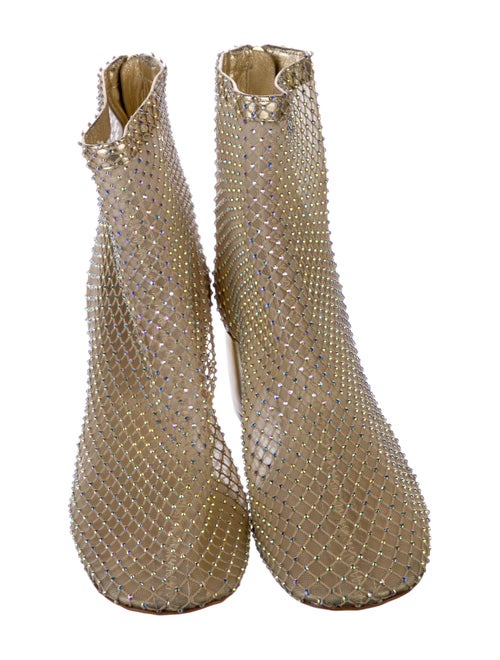 forte_forte Mesh Crystal Embellishments Boots
