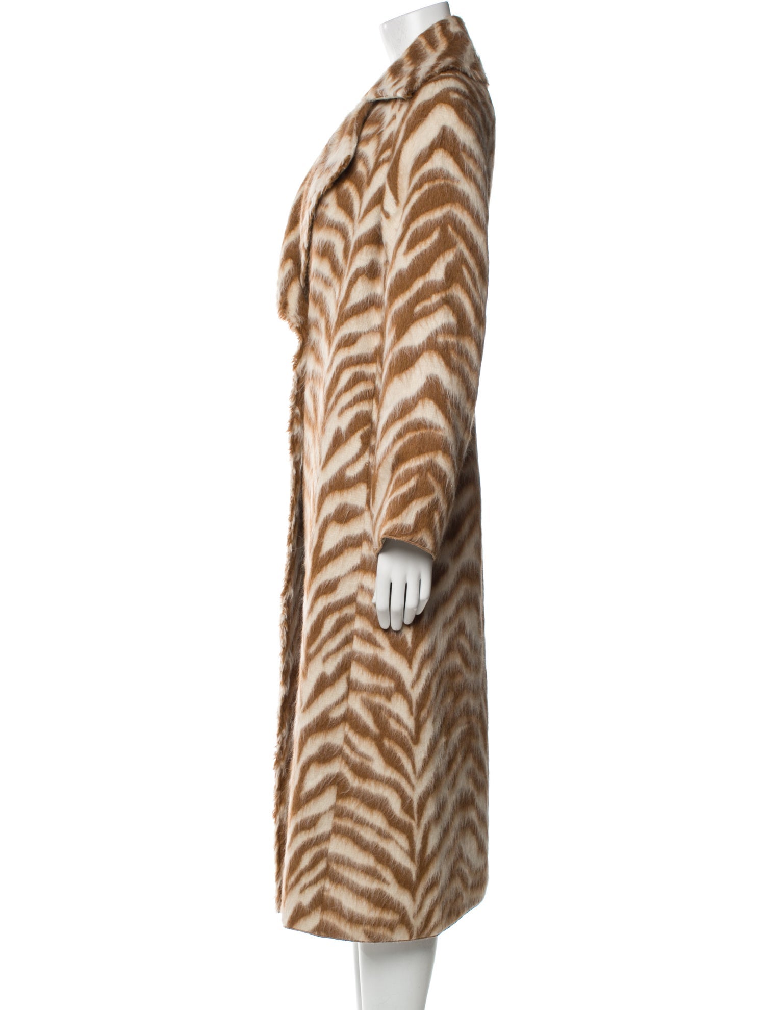forte_forte Virgin Wool Animal Print Fur Coat