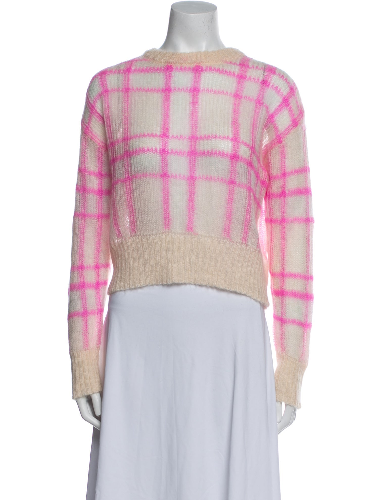 forte_forte Plaid Print Crew Neck Sweater w/ Tags