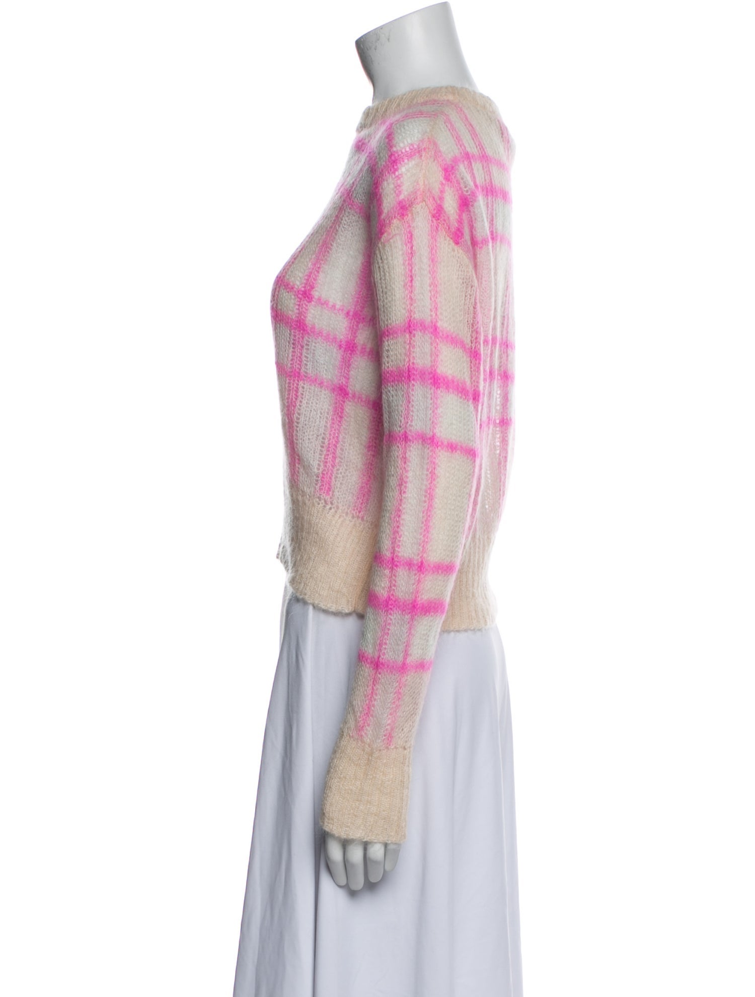 forte_forte Plaid Print Crew Neck Sweater w/ Tags