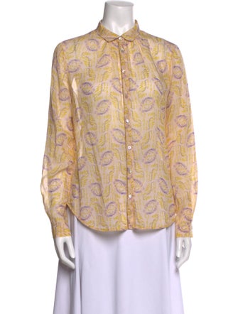 forte_forte Printed Long Sleeve Button-Up Top