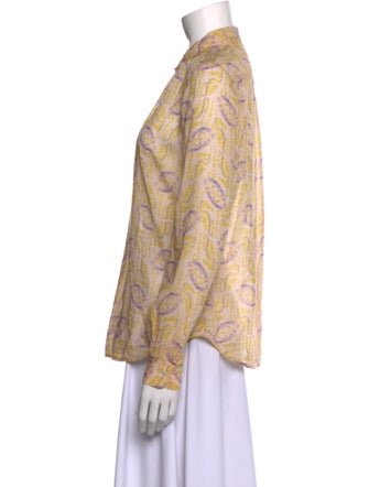 forte_forte Printed Long Sleeve Button-Up Top