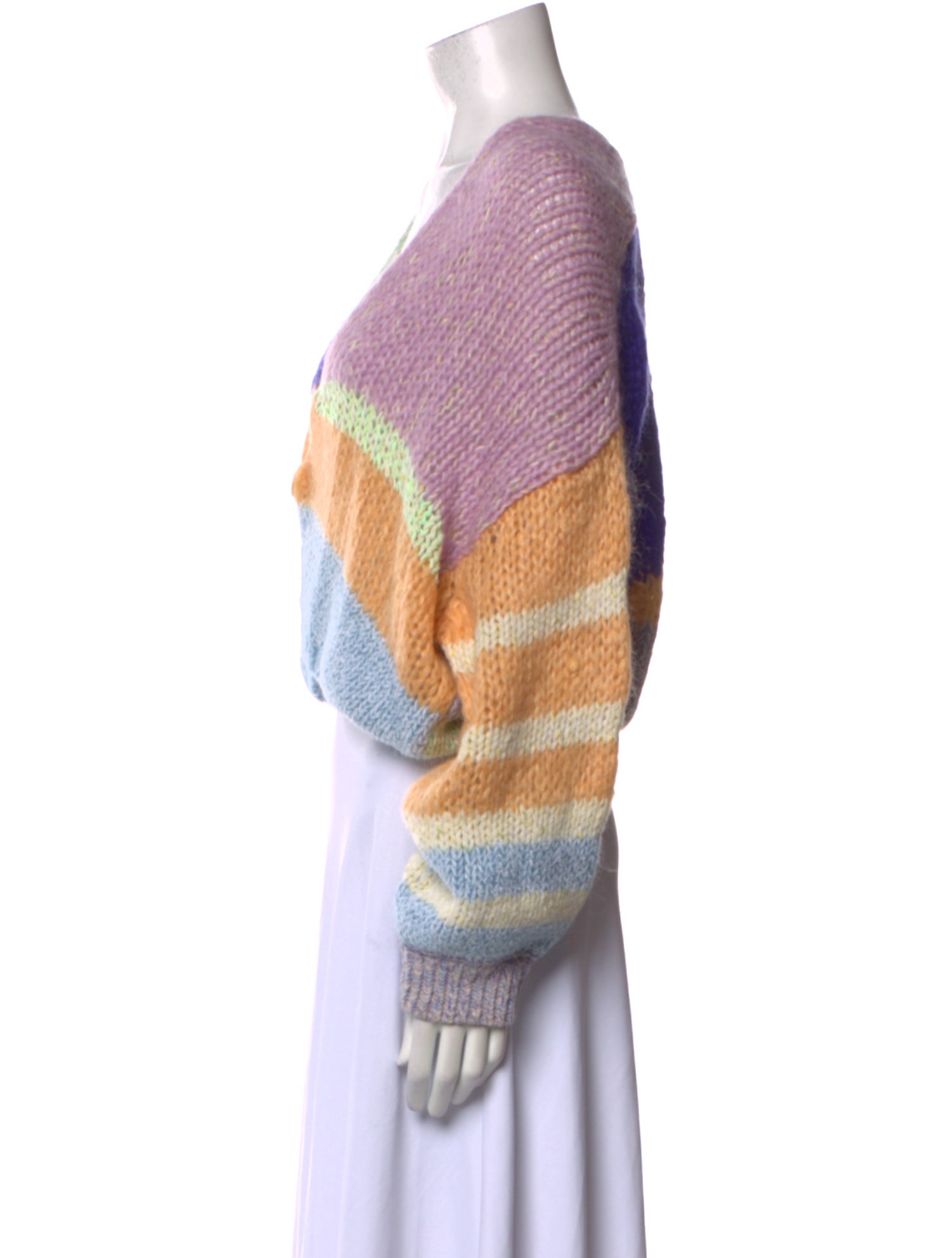 forte_forte Striped V-Neck Sweater