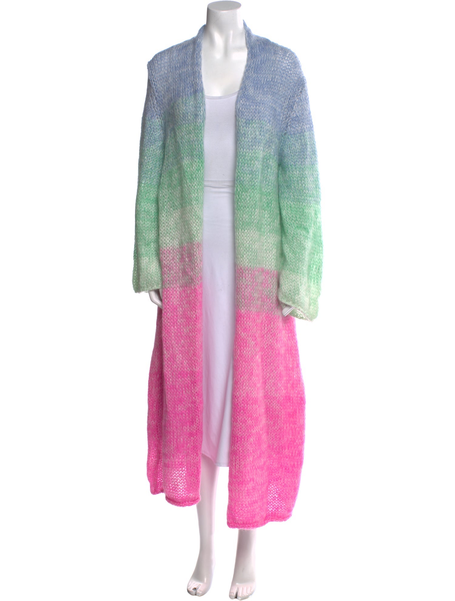 forte_forte Striped Open Front Sweater