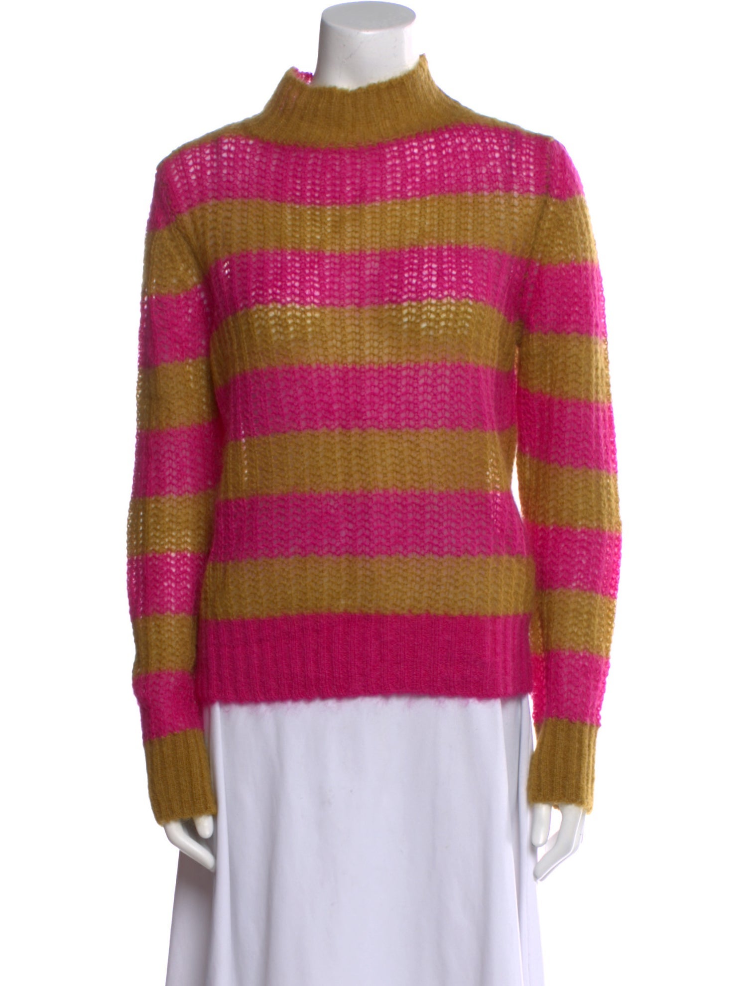 forte_forte Striped Mock Neck Sweater