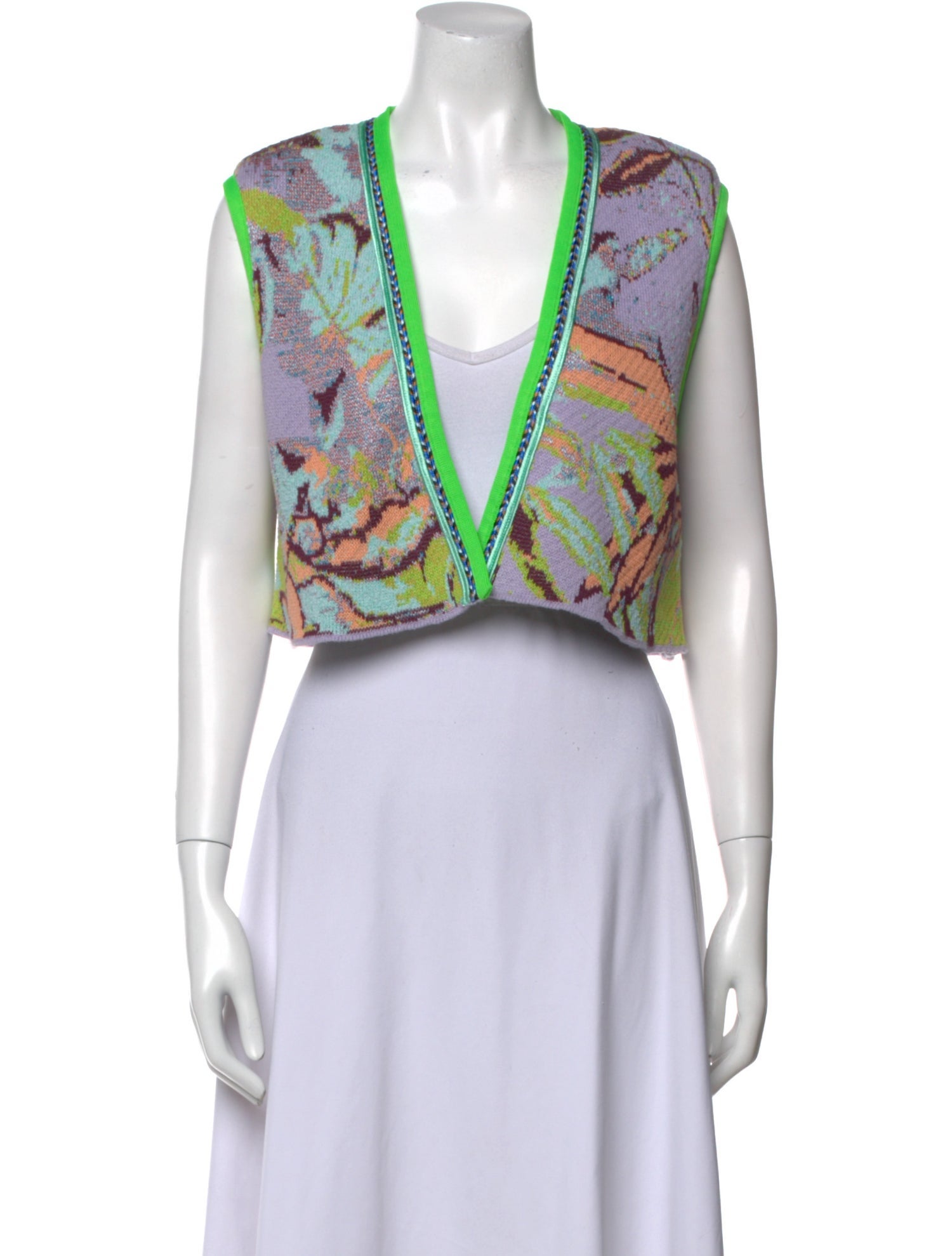 forte_forte Printed V-Neck Sweater