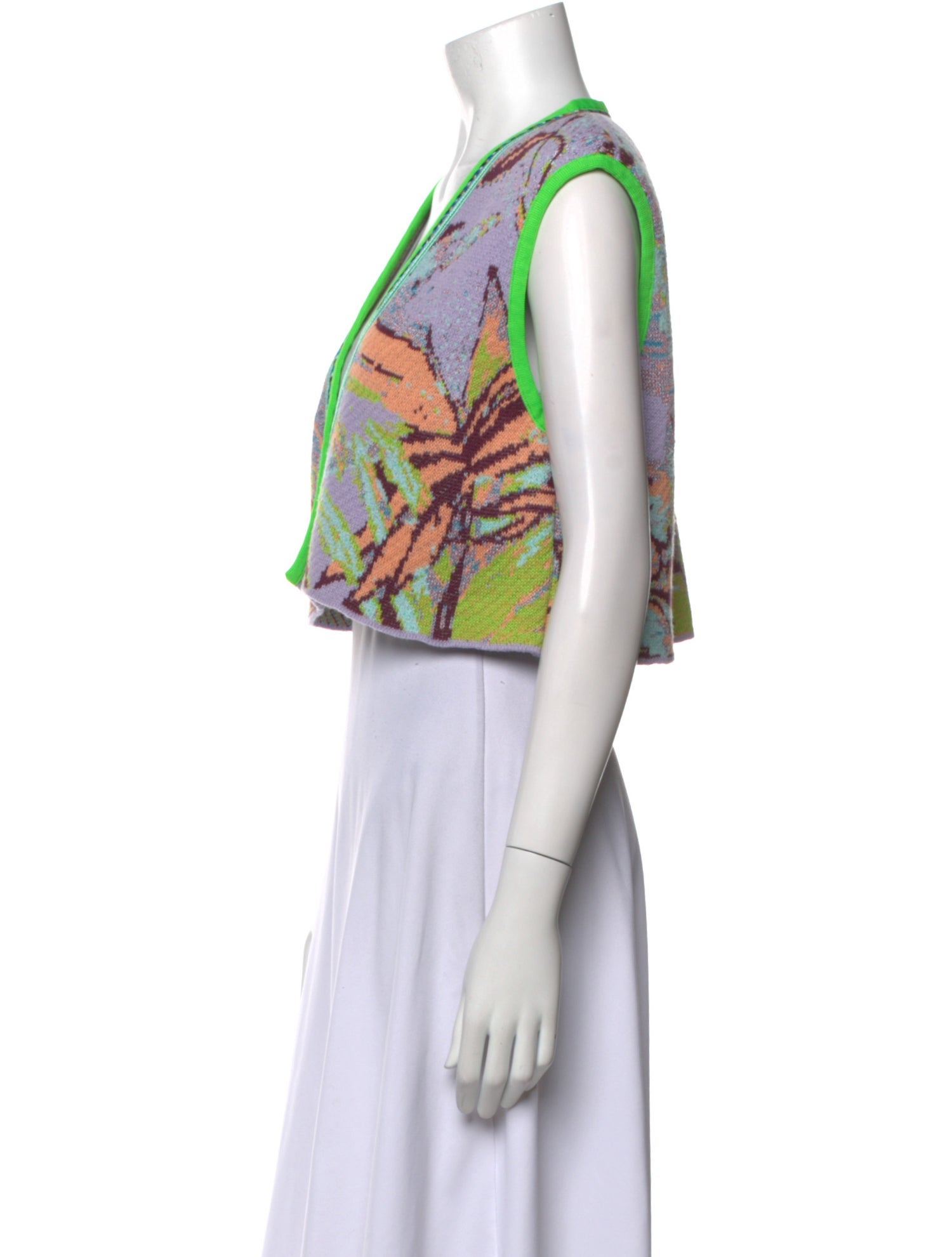 forte_forte Printed V-Neck Sweater