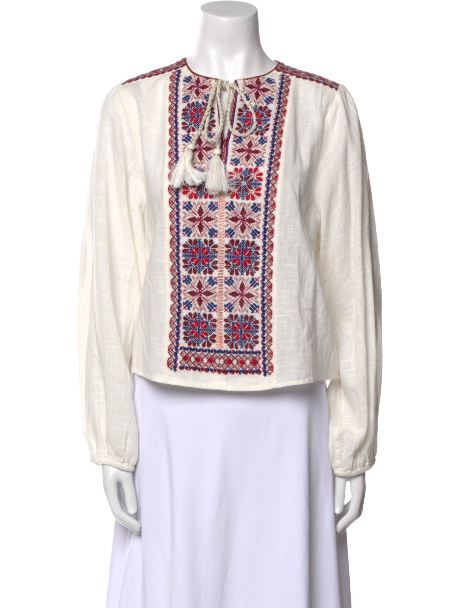 forte_forte Printed Tie Neck Blouse