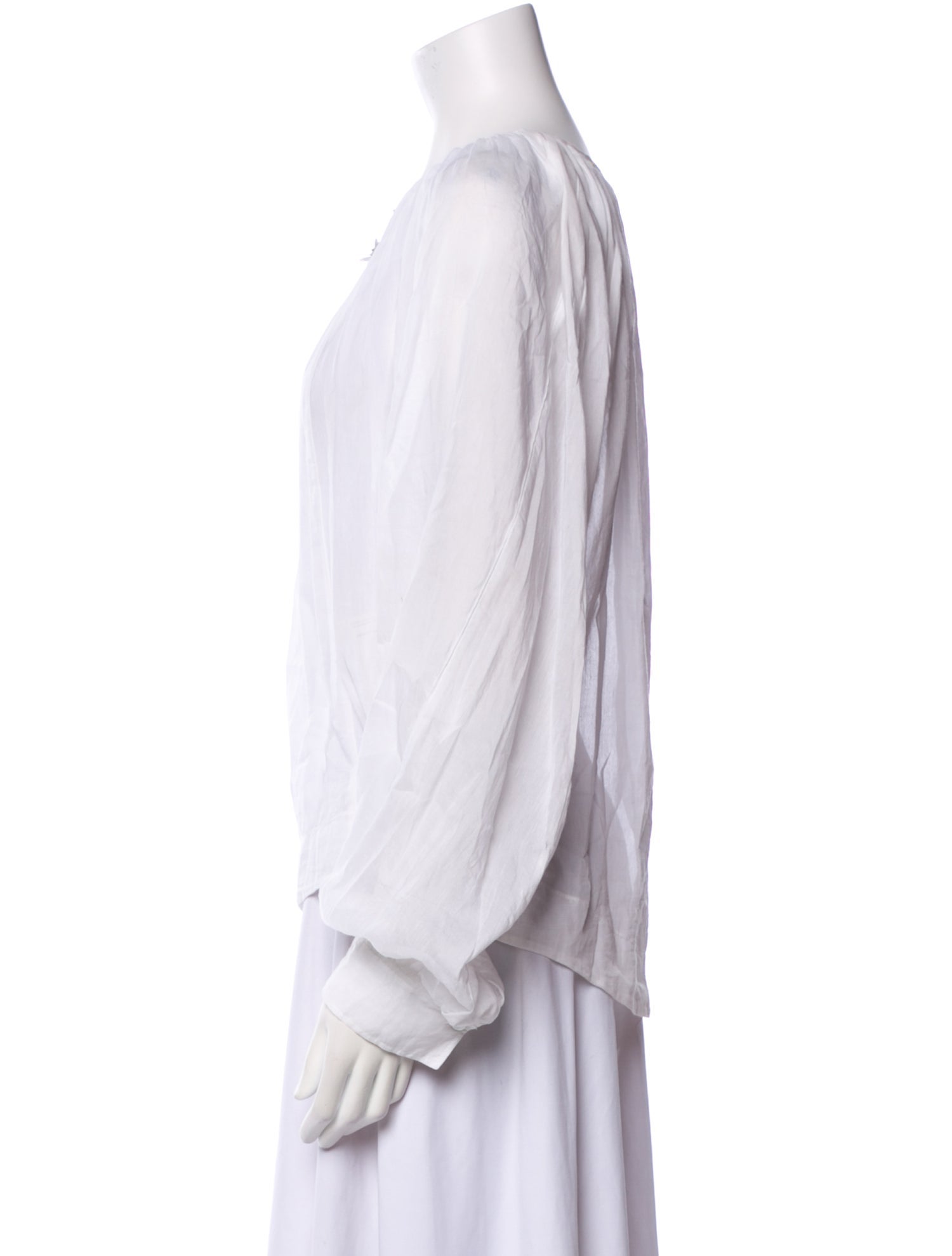 forte_forte V-Neck Long Sleeve Blouse