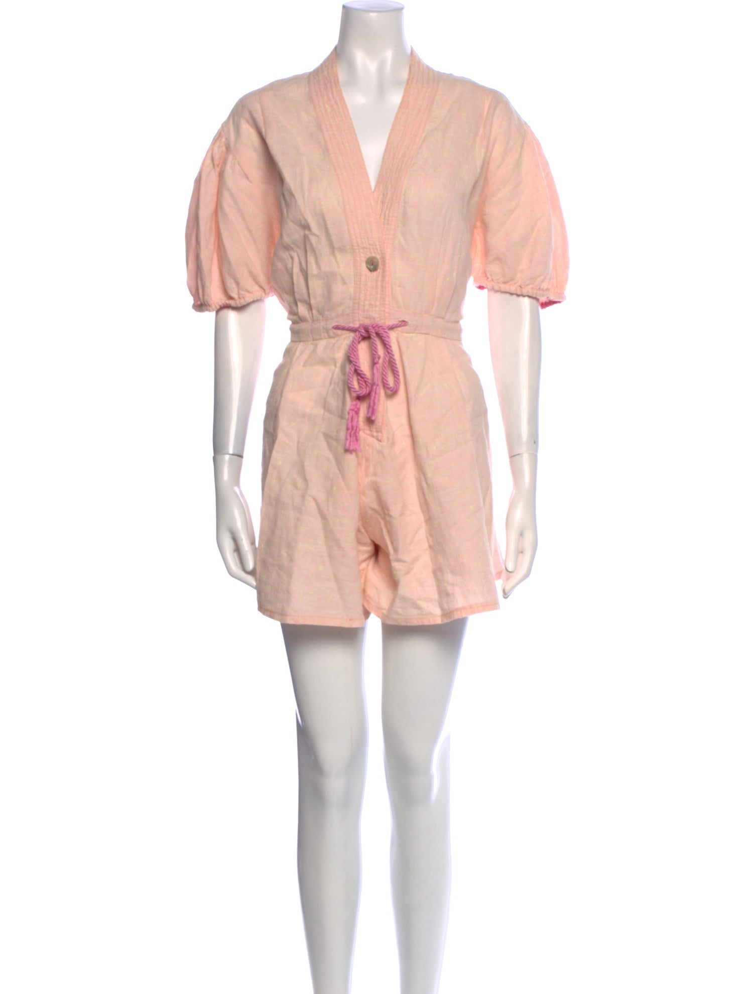 forte_forte Linen V-Neck Romper