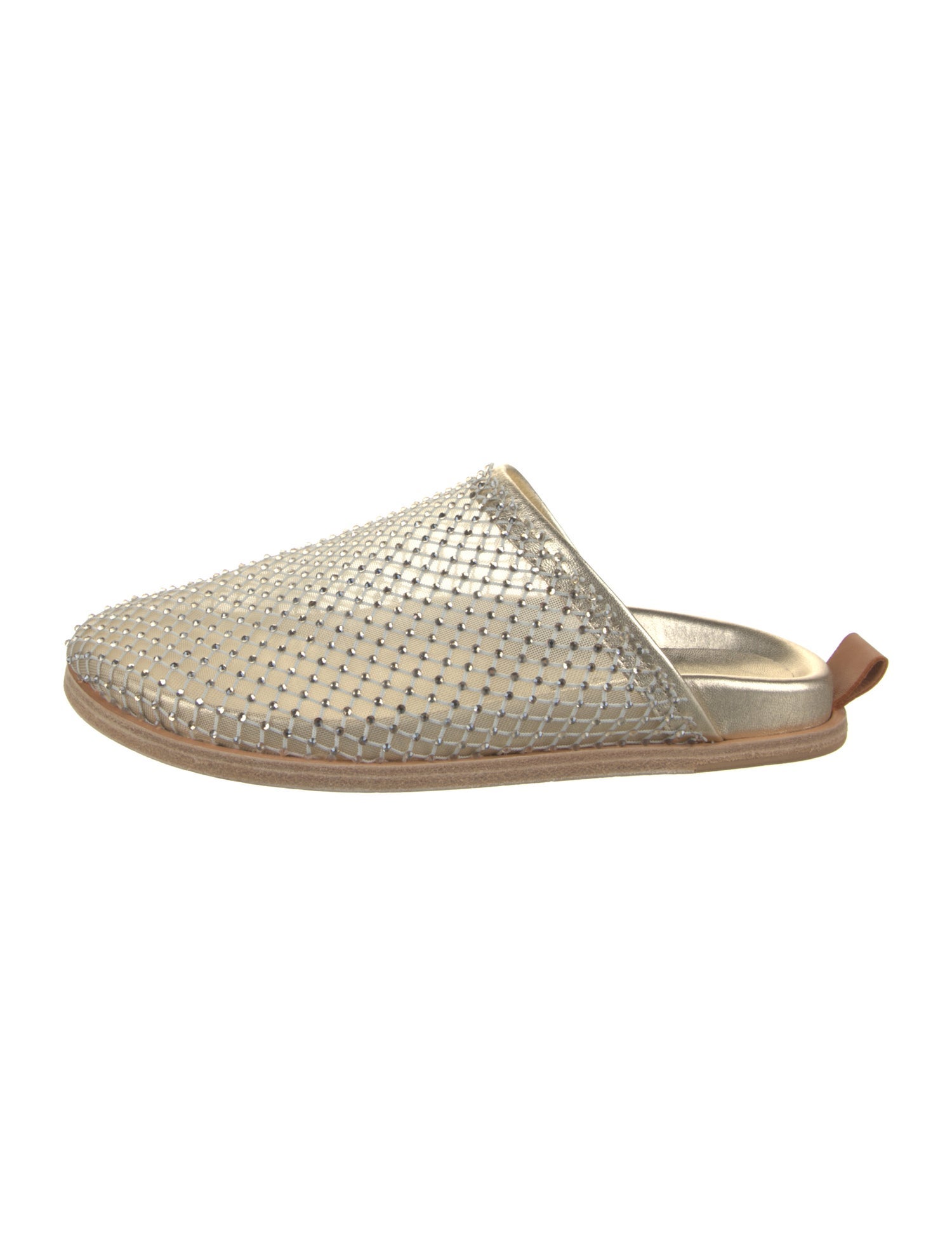 forte_forte Mesh Crystal Embellishments Mules